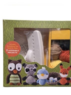 WOODLAND CROCHET Kit Craft Set New Green Multicolor DIY Gift Cottagecore